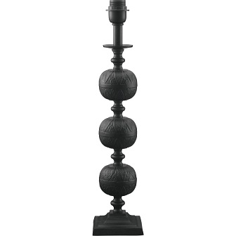 Duża czarna lampa stołowa Flory matowa 57cm